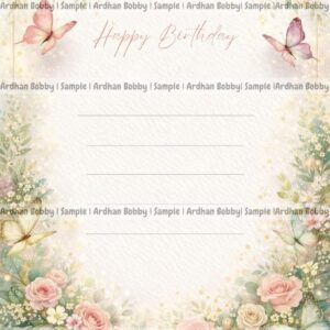 Premium Happy Birthday Floral Greeting Card (Set of 2)