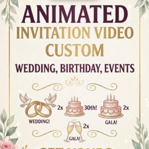 Digital Invitation Video | Custom Animated Wedding, Birthday & Event Invite (Worldwide Service)